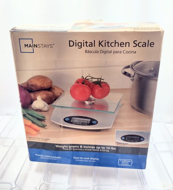 Mainstays Digital Kitchen Scale Weighs Grams and Ounces up to 10 Lbs