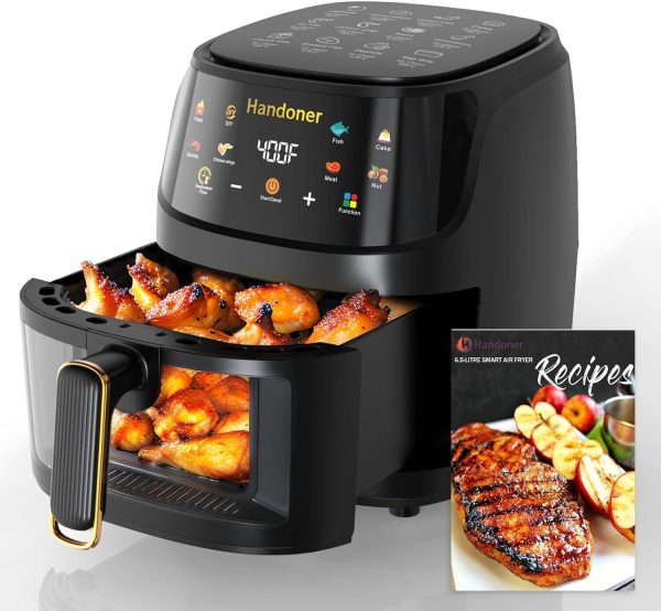 Handoner Air Fryer Max Xl Air Fryer Oven 6.5-Qt, Exclusive Recipes Quick And Ea