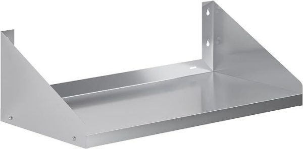 Stainless Steel Microwave Wall Shelf w/ Side Guards – Commercial Storage Rack