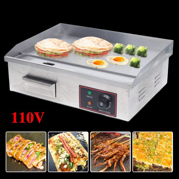 22 Commercial Electric Griddle Flat Top Grill Hot Plate BBQ Countertop 3000W