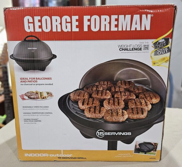 George Foreman Electric Grill Indoor & Outdoor With Removable Stand GGR240L