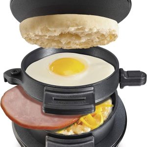 Hamilton Beach Breakfast Sandwich Maker Egg Cooker Ring Customize Black (25477)