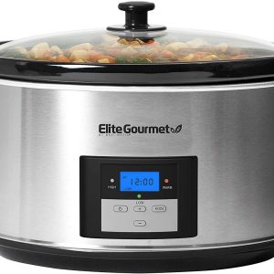 8.5 Quart Digital Programmable Slow Cooker Adjustable Temp Glass Lid Crock US