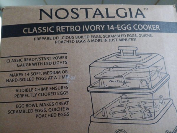 Nostalgia Classic Retro Ivory 14-Capacity Egg Cooker NCLEC14CRM6A – Open Box