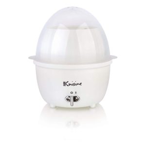 Euro Cuisine Egg Cooker Electric 5-Capacity Food Steamer 200W White Glass Bowl