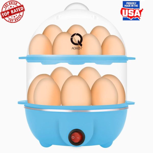 Electric Egg Cooker Hard Boiled Poached Scrambled Eggs Auto Shut Off 14 Capacity