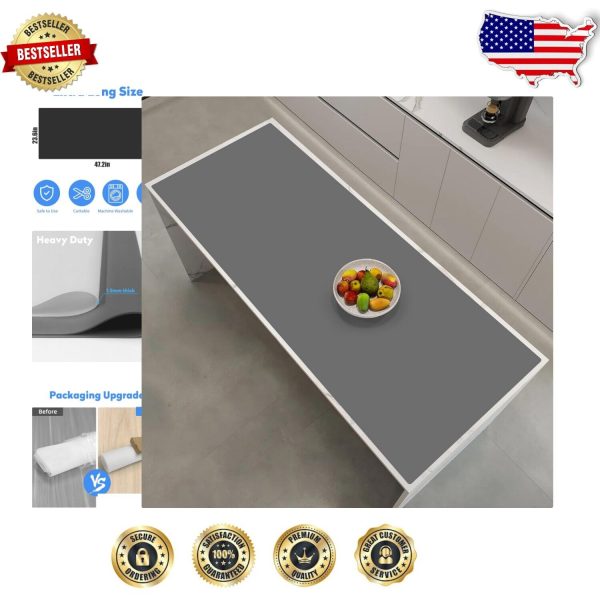 Durable 47.2″ x 23.6″ Nonslip Silicone Kitchen Mat – Waterproof & Easy to Clean