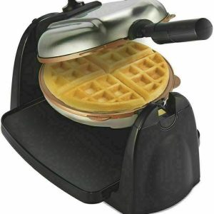 Belgian Waffle Maker with Removable Nonstick Plates Single Flip Ceramic Grids US