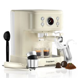 Empstorm Espresso machine, 20 Bar Espresso Maker with Milk Frother Steam Wand