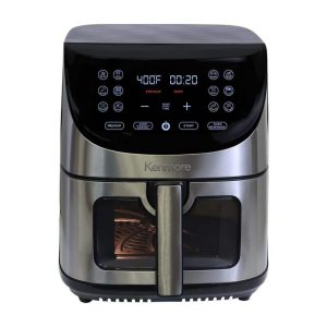 KENMORE Air Fryer 8Qt 1700W Digital Touch Screen Silver w/ 12-Cooking Presets