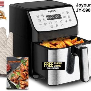 Joyoung JY-590 5.8 Quart Multi Tasker Double Basket Air Fryer w/ LED Touchscreen