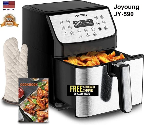 Joyoung JY-590 5.8 Quart Multi Tasker Double Basket Air Fryer w/ LED Touchscreen