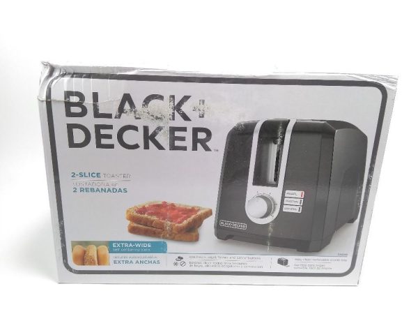 BLACK+DECKER 2-Slice Toaster, T2569B, Extra Wide Slots, 6 Shades, DAMAGED BOX