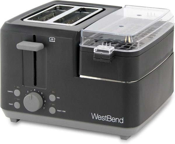 West Bend 78500 Breakfast Station, 2-Slice Toaster with Removable Meat and Veget