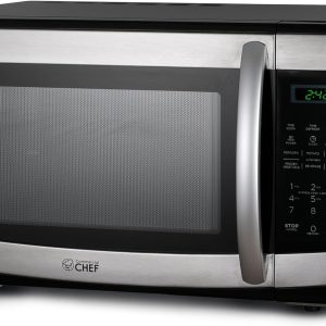 1.1 Cu Ft Microwave with 10 Power Levels, Microwave 1000W with Push Button Door