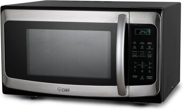 1.1 Cu Ft Microwave with 10 Power Levels, Microwave 1000W with Push Button Door