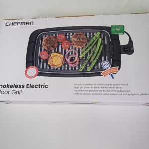 Chefman Smokeless Indoor Electric Grill Adjustable Temp 15×9 Cooking Surface