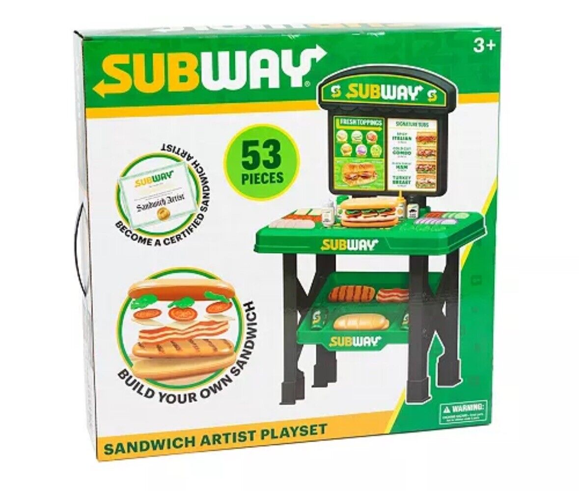 Subway Pretend Play Food Sandwich Maker Playset-53 Pretend Money New Kitchen