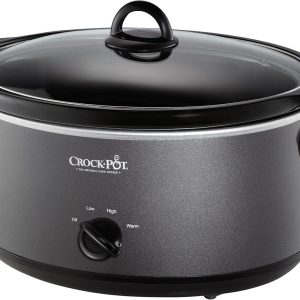 Crockpot SCV700-CH-BR Slow Cooker, 7 Quarts, Charcoal Removable Oval Stoneware