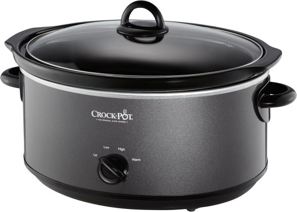 Crockpot SCV700-CH-BR Slow Cooker, 7 Quarts, Charcoal Removable Oval Stoneware