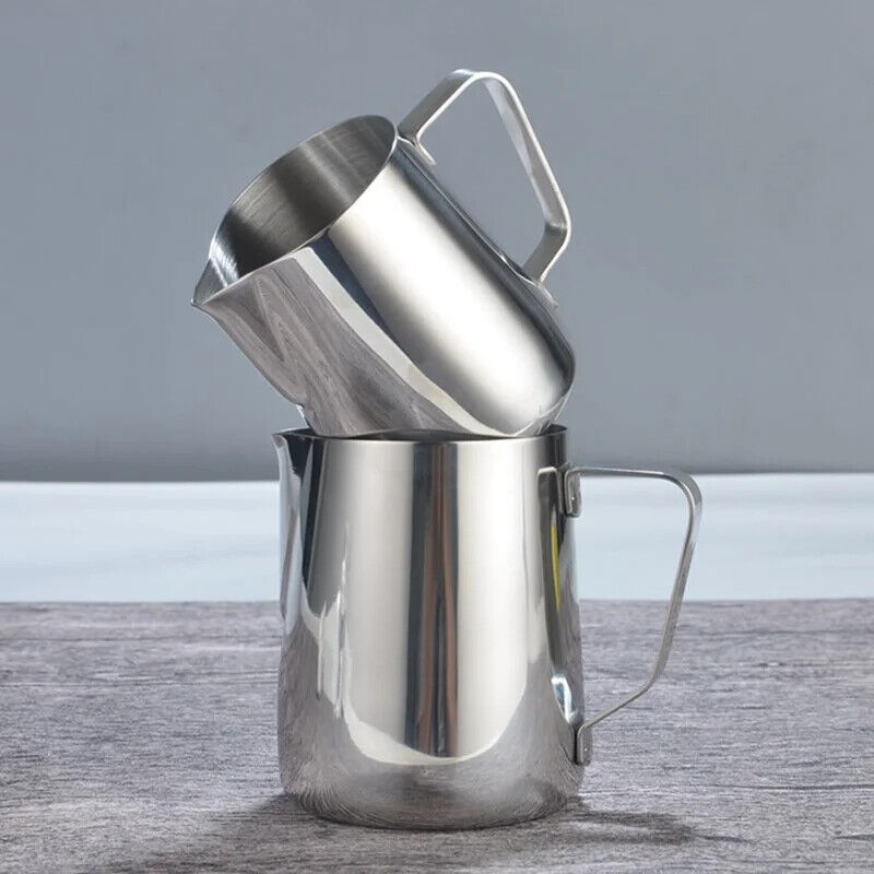 100ml-1500ml Stainless Steel Milk Frother Pot Pull Flower Cup Coffee Pitcher