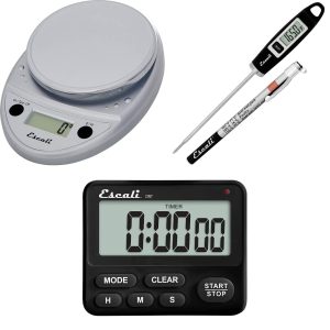 Escali Primo Bakers Bundle – P115C Digital Kitchen Scale Chrome 11 Pound Capa…