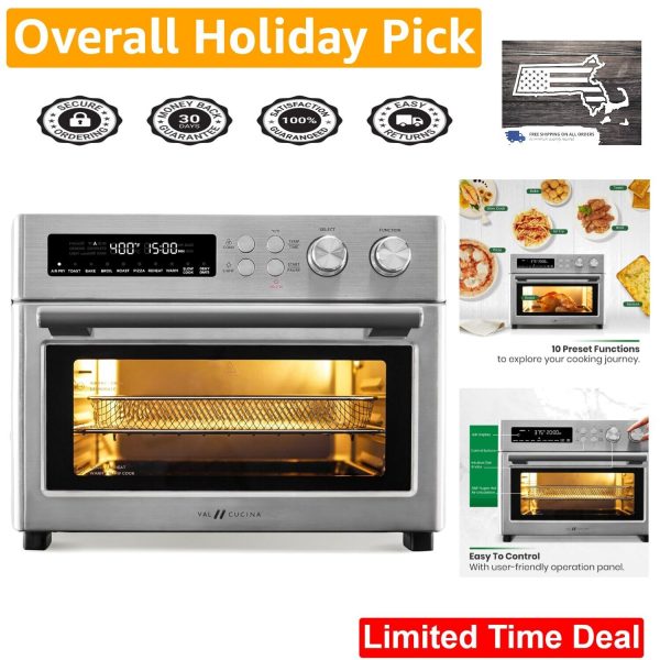 Extra Large 10-in-1 Air Fryer Convection Oven – 6-Slice Toast – Stainless Steel