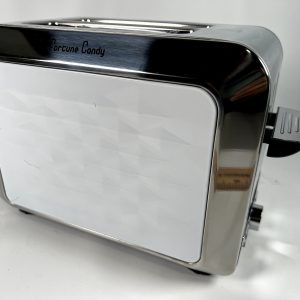 Fortune Candy Stainless Steel 2 Slices Toaster Diamond Pattern White #KST011