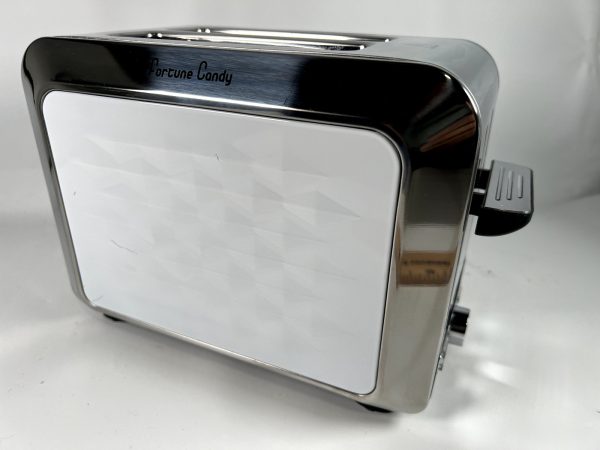 Fortune Candy Stainless Steel 2 Slices Toaster Diamond Pattern White #KST011