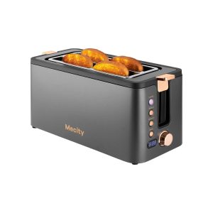 Mecity 4 Slice Toaster Long Slot Toaster With Warming Rack Bagel/Defrost/Rehe…