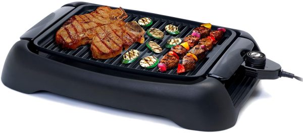 Smokeless Indoor Electric BBQ Grill Dishwasher Safe, Nonstick,Fast Heat Up,Black