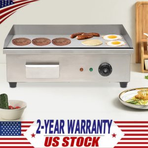 22″ 3000W Commercial Electric Countertop Griddle Flat Top Grill Hot Plate BBQ