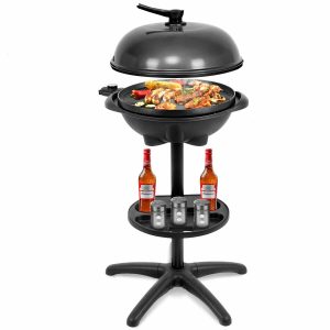 Electric BBQ Grill 1350W Non-stick 4 Temperature Setting Outdoor Garden Camping