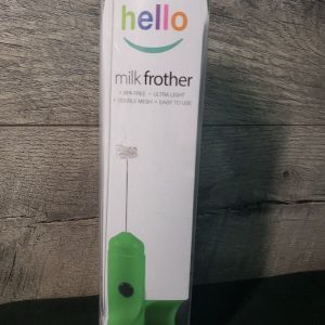 HELLO Milk Frother Double Whisk Head Handheld Battery Operated Frother  GREEN