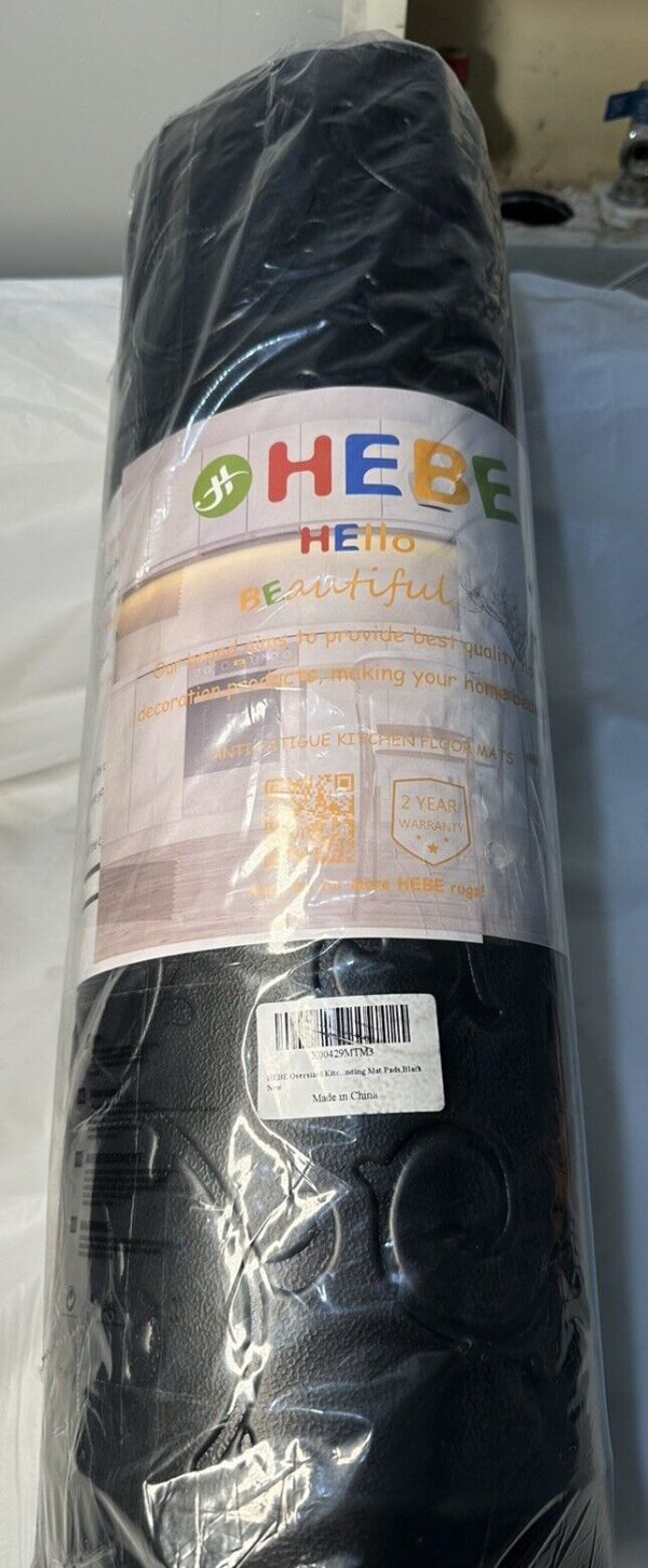 Hebe Anti Fatigue Kitchen Floor Mats,Oversized Kitchen Mat Pads,Black 60”L*17.3W