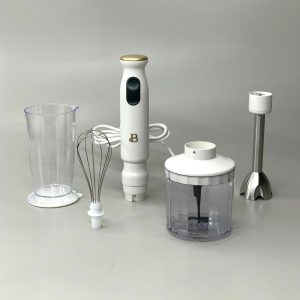 BEAUTIFUL 4-PEICE Hand Blender 2 Speeds with Attachments White by Drew Barrymore