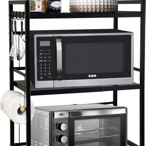 Extendable Microwave Oven Rack, Adjustable 3-Tier Microwave/Toaster Shelf