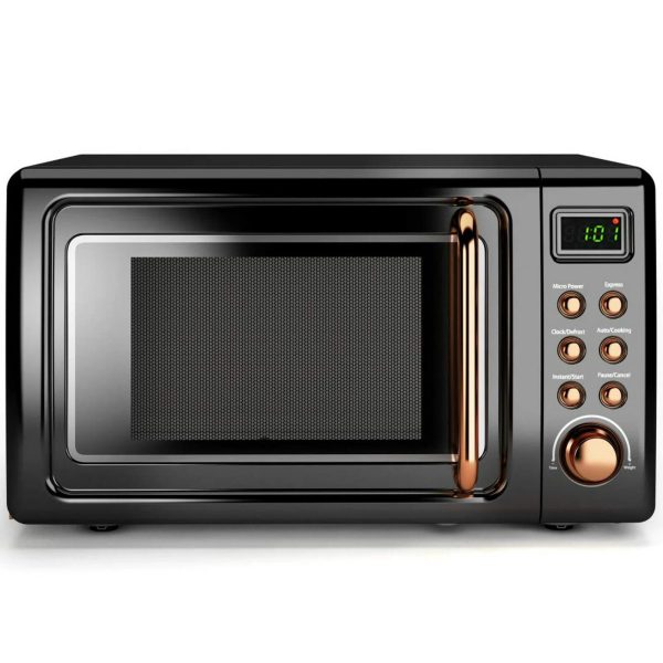 Costway 0.7Cu.ft Retro Countertop Microwave Oven 700W For RV/Dorm/Kitchen/Flats