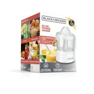 Brand New Black+Decker 32 Oz Electric Citrus Juicer, White CJ650W