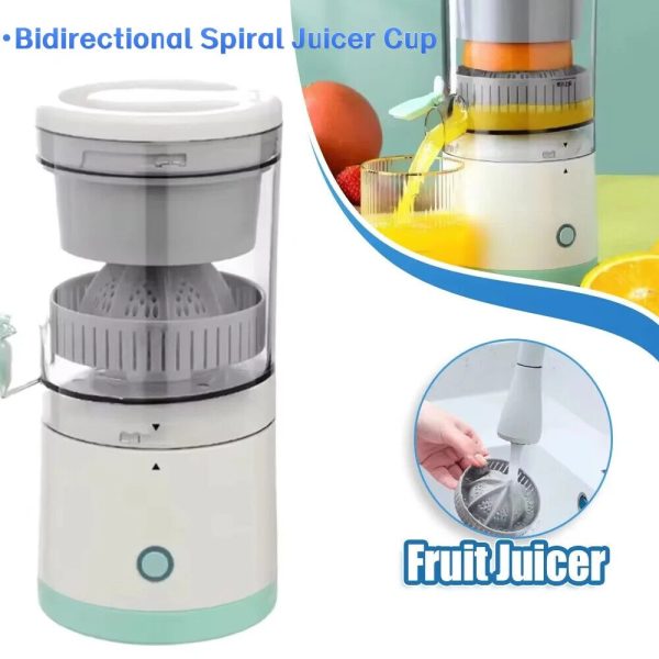 Portable Electric Fruit Juicer USB Rechargeable Single Auger Juice Extractor