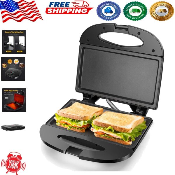 ETL Certified Electric Grill – Versatile Non-Stick Sandwich Maker for All Meals