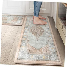 Boho Kitchen Mat 2PCS Cushioned Kitchen Mats for Floor, Anti-Fatigue Mat