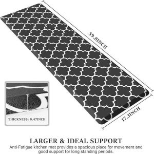 17.3*60” Kitchen Mat Cushioned Anti-Fatigue Floor Mat Non-Slip Heavy Duty 1/2