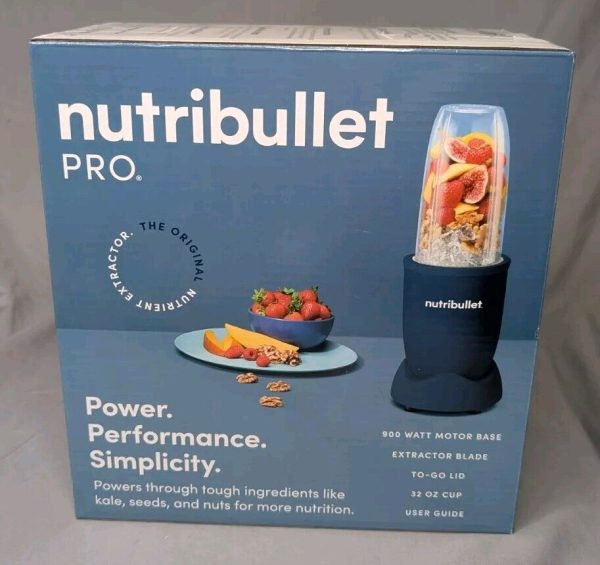 NutriBullet Pro 900W Single Speed All Matte Indigo 32 oz Single Serve Blender