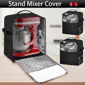 Stand Mixer Protective Cover Aid Mixer-Storage Bag with Pockets Dust Cover Black