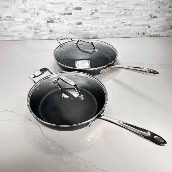 All-clad Essentials 10.5″  and 12″ Non-Stick Fry Pan with Glass Lids Set.