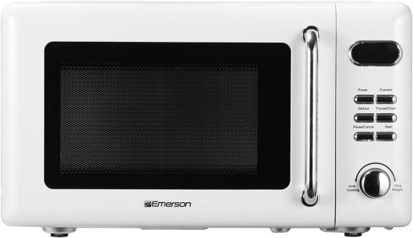 MWR7020W-N Retro Digital Microwave Oven with Timer & LED Display 700W with 5 Mic