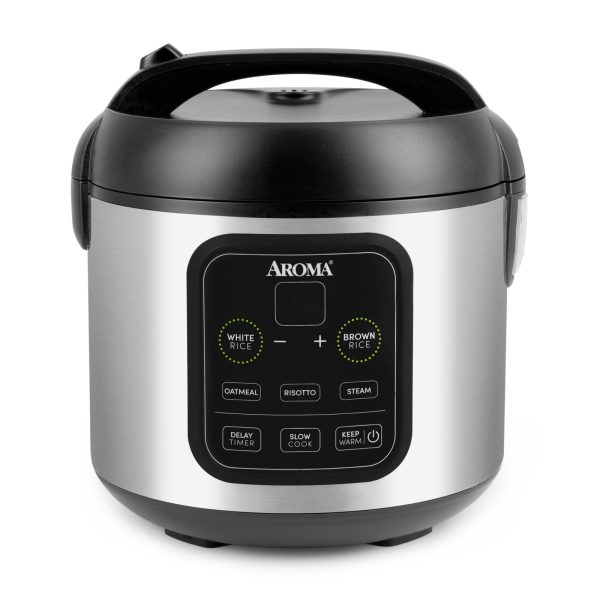 Aroma® 8-Cup (Cooked)/2Qt. Digital Rice & Grain Multicooker Black Rice Cookers