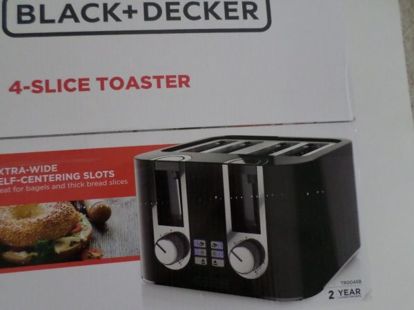 BLACK+DECKER 4-Slice Toaster TR0045B  7 Shade Settings Cancel Option Brand New