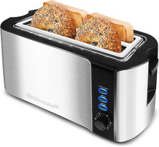 Elite Gourmet ECT-3100 Long Slot 4 Slice Toaster, Reheat, 6 Toast Settings,…